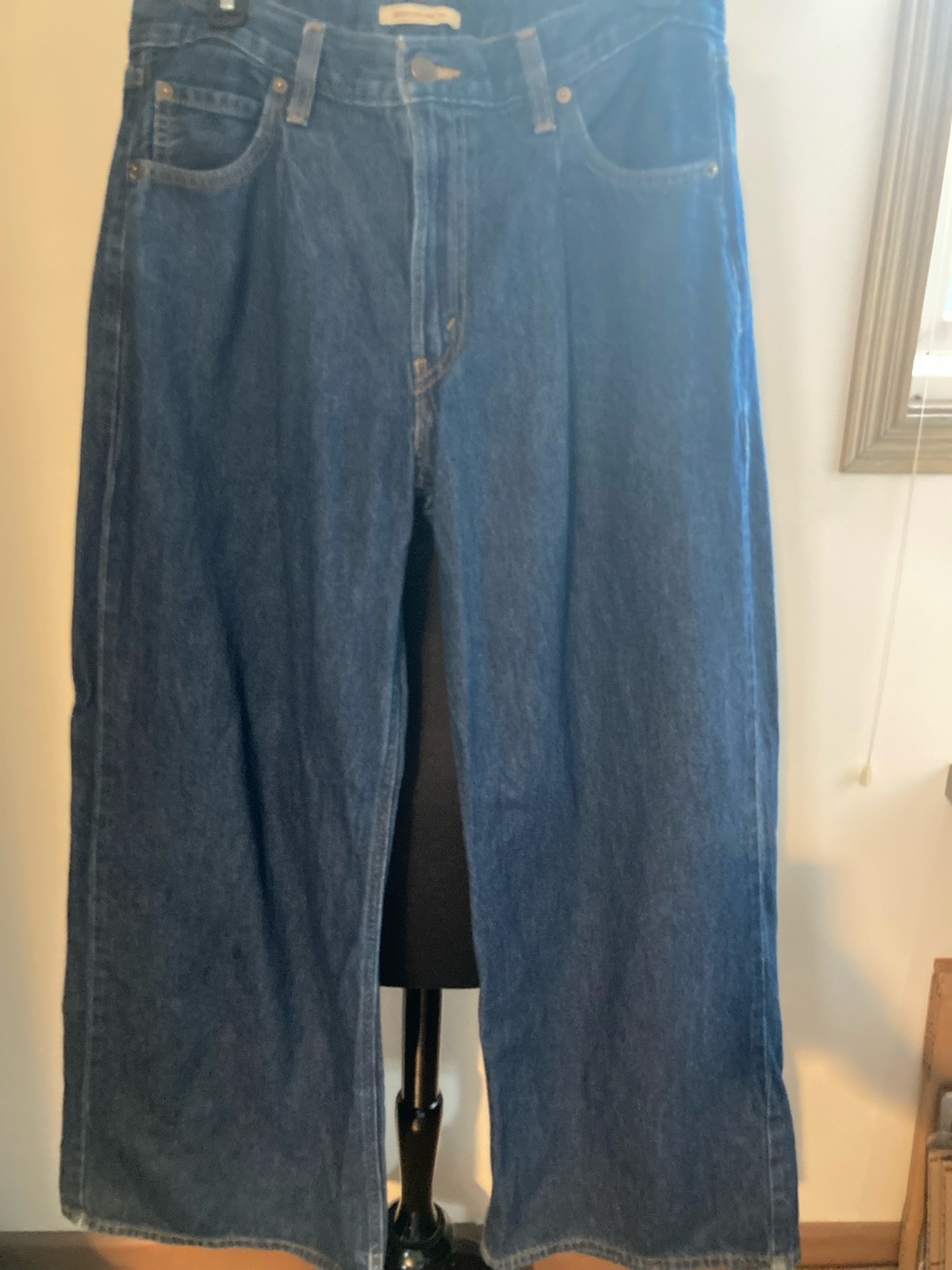 Levi's Premium Baggy Dad Wide Leg Jeans Medium Dark Wash S645 - Picture 2 of 12